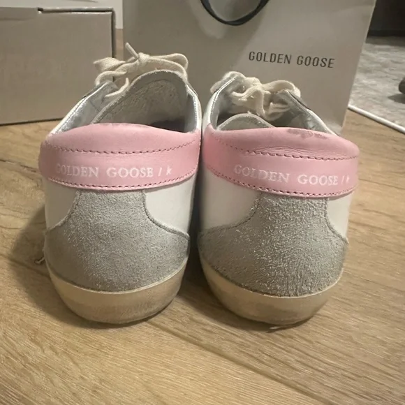 Golden Goose Women's Super-Star with silver leather star and pink heel tab - Picture 6 of 9